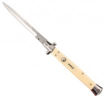 Steel River Knives Spartan 6" Italian Dagger Polished Blade 7" Ivory Synthetic Handle Side Open - 1195