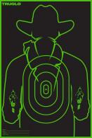 TruGlo TGTG16A6 Tru-See Gunslinger Target Black/Green Self-Adhesive Heavy Paper Universal Fluorescent Green 6 Pack - 311