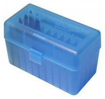 MTM Case-Gard RSS5024 Ammo Box Flip-Top for 6mm PPC/7mm Clear Blue Polypropylene 50rd