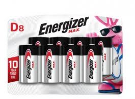 Rayovac Energizer Max D Batteries Alkaline 1.5 Volt, Qty (12) 8 Pack - E95BP8