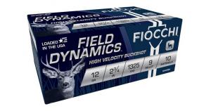 Fiocchi Field Dynamics Hunting 12 Gauge 2.75" 9 Pellets 00 Buck Shot 10 Per Box/ 25 Cs - 12HV9P Fiocchi Field Dynamics Hunting 12 Gauge 2.75" 9 Pellets 00 Buck Shot 10 Per Box/ 25 Cs - 12HV9P