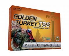 Fiocchi Golden Turkey TSS 20 ga. 3 in. 1 3/8 oz. 9 Shot 5 rd. - 203TSS9 Fiocchi Golden Turkey TSS 20 ga. 3 in. 1 3/8 oz. 9 Shot 5 rd. - 203TSS9