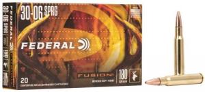 Federal Fusion 30-06 Springfield 180gr Spitzer 20rd box - F3006FS3 Federal Fusion 30-06 Springfield 180gr Spitzer 20rd box - F3006FS3