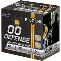 Fiocchi 00 Defense  12 GA 2.75" 9 Pellets # 00-Buck  25 round box - 12EX00BK
