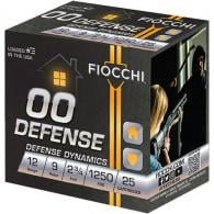 Fiocchi 00 Defense  12 GA 2.75" 9 Pellets # 00-Buck  25 round box