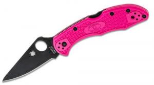 Spyderco Delica 4 Lightweight Folding Knife 2.9" S30V Black TiCN Plain Blade, Pink FRN Handles - C11FPPNS30VBK