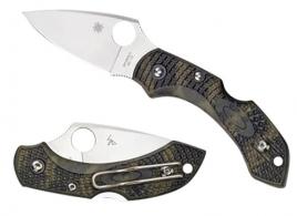Spyderco C28ZFPGR2 Dragonfly 2 2.30" Folding Plain Satin VG-10 SS Blade/Zome Green Textured FRN Handle Includes Pocket Clip - 260