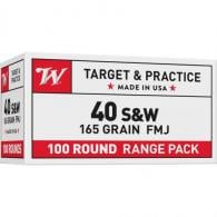 Winchester USA Value Pack 40S&W 165gr Full Metal Jacket 100 Per Box/5 Case - USA40SWVP Winchester USA Value Pack 40S&W 165gr Full Metal Jacket 100 Per Box/5 Case - USA40SWVP