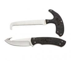 Browning Primal Combo 3.75"/5.25" Fixed Drop Point/Gut Hook/Saw Plain Stainless Steel Blade Black Polymer Handle