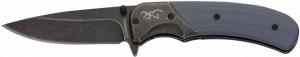 Browning 3220365 The Range EDC Compact 2.75" Folding Drop Point, Plain Black Oxide Stonewashed 7Cr17MoV SS Blade, Black/Blue - 173