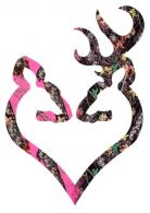 Browning Buck Heart Decal Camo/Pink Vinyl Sticker 6" - 3922290614 Browning Buck Heart Decal Camo/Pink Vinyl Sticker 6" - 3922290614