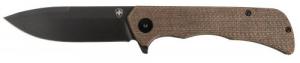 Templar Knife Paladin Linerlock, 3.27" D2 Stainless Steel Blade, 4.40" Brown Micarta Handle - PFMBN321 Templar Knife Paladin Linerlock, 3.27" D2 Stainless Steel Blade, 4.40" Brown Micarta Handle - PFMBN321