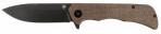Templar Knife Paladin Linerlock, 3.27" D2 Stainless Steel Blade, 4.40" Brown Micarta Handle - PFMBN321