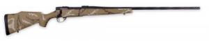Weatherby Vanguard Outfitter 243 Win 5+1 24" Threaded/Spiral Fluted, Graphite Black Barrel/Rec, Tan with Brown & White