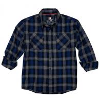 Hornady Gear Flannel Shirt - Navy/Black/Gray - Large - 1188