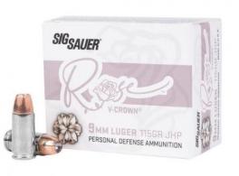 Sig Sauer ROSE, 9mm Luger, 115gr, Jacketed Hollow Point, 20/ct - 51