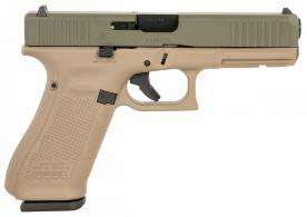 Glock G17 Gen5 Full Size, 9mm Luger, 4.49" Barrel, OD Green Slide, Flat Dark Earth Frame w/Picatinny Rail, 17 rounds - PA175S204G17FDEFRODGSL
