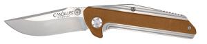Camillus Sevens 2.75" Folding Plain Silver AUS-8 Carbonitride Titanium Non-Stick Blade, Desert Tan/SS G10/SS Handle - 19196