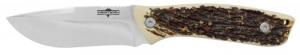 Camillus Western Crosstrail 4.25" Fixed Drop Point Plain Silver 420 Steel Titanium Bonded Blade, Stag/Antler Delrin Handle - 19246 Camillus Western Crosstrail 4.25" Fixed Drop Point Plain Silver 420 Steel Titanium Bonded Blade, Stag/Antler Delrin Handle - 19246