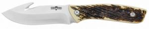 Camillus 19247 Western Crosstrail 4.25" Fixed Gut Hook Plain Silver 420 Steel Titanium Bonded Blade, Stag/Antler Delrin Handle,  - 220