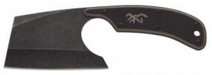 Browning 3220322 Cutoff Camp 2.50" Fixed Cleaver Plain Black Black Oxide Stonewashed 9Cr14MoV SS Blade, Black/Tan G10 Handle - 173