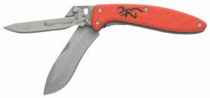 Browning 3220462 Primal Scalpel 2 2.75" Folding Drop Point/Scalpel Plain Blaze Orange 8Cr13MoV SS Blade, Blaze Orange Polymer w/