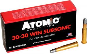 Atomic Ammunition Subsonic 30-30 Win 165 gr Lead Round Nose Flat Point 50 Per Box - 885