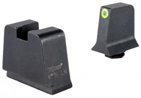 Trijicon GL243C601147 Suppressor/Optic Height Sights- For Glock Slim Frame Black Green Tritium Yellow Outline Front Sight Black - 171