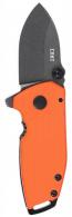 CRKT SQUID Compact 1.75" Folding Drop Point Plain Stonewashed D2 Steel Blade, Blaze Orange G10/SS Handle - 2486