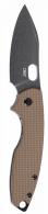 CRKT 5317B Pilar III 2.97" Folding Spear Point Plain Stonewashed D2 Steel Blade, Brown G10/SS Handle - 395