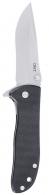 CRKT Drifter EDC 2.88" Folding Drop Point Plain Stonewashed D2 Steel Blade, Black Textured G10 Handle - 6450D2