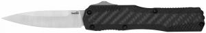 Kershaw 9000CF Livewire 3.35" OTF Dagger, Plain Black PVD CPM MagnaCut Steel Blade, Black Anodized Aluminum Handle - 280