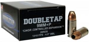 DoubleTap Ammunition 9mm +P 124 gr 20 Per Box - 9MM124HP20