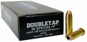 DoubleTap Ammunition .38 Spc 148 gr 20 Per Box/ 50 Case - 38SP148CE