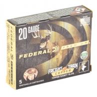 Federal Premium Freight Train Copper 20ga 2-3/4" 275gr Slug 1700 fps 5/ct - P208FT Federal Premium Freight Train Copper 20ga 2-3/4" 275gr Slug 1700 fps 5/ct - P208FT