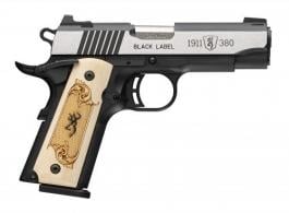 Browning 1911-380 Black Label Medallion Compact 380 ACP Semi Auto Pistol - 051999492 Browning 1911-380 Black Label Medallion Compact 380 ACP Semi Auto Pistol - 051999492