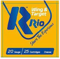 Rio Ammunition Wing & Target, 20 Gauge, 2.75", 7/8 oz, 8 Shot, 25 Per Box - WT208 Rio Ammunition Wing & Target, 20 Gauge, 2.75", 7/8 oz, 8 Shot, 25 Per Box - WT208