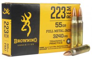 Browning Ammo .223 Remington 55 gr Full Metal Jacket 20 Per Box/ 50 Case - B192802231