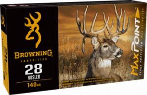 Browning Ammo B192100282 Max Point 28 Nosler 140 gr 20 Per Box/ 10 Case - 826