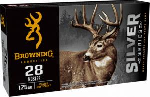 Browning Ammo B192600281 Silver 28 Nosler 175 gr 20 Per Box/ 10 Case - 826