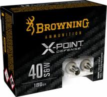 Browning Ammo B191700402 X-Point 40 S&W 180 gr 20 Per Box/ 10 Case - 826