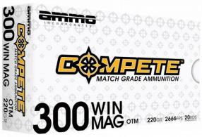 Ammo Inc Match Compete 300 Win Mag 220gr Open Tip Match 20 Per Box/10 Case - 300WM190BTHPA20 Ammo Inc Match Compete 300 Win Mag 220gr Open Tip Match 20 Per Box/10 Case - 300WM190BTHPA20