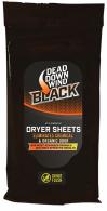 Dead Down Wind Dryer Sheets Black Premium Odor Eliminator Unscented Scent Dryer Sheet 40 Count - 117019