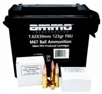 Ammo Inc M67 Ball Ammo, 7.62x39mm, 123 grain, Full Metal Jacket, 180 Rounds - 762X39123FMJ-B180 Ammo Inc M67 Ball Ammo, 7.62x39mm, 123 grain, Full Metal Jacket, 180 Rounds - 762X39123FMJ-B180