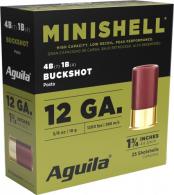 Aguila Minishell Buckshot 12 Gauge 1.75" 5/8 oz 4B (7P)/1B (4P) Shot 25 round box - 1CHB1385 Aguila Minishell Buckshot 12 Gauge 1.75" 5/8 oz 4B (7P)/1B (4P) Shot 25 round box - 1CHB1385