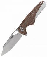 Southern Grind Hornet 3.30" Folding Sheepsfoot Plain Stonewashed CPM MagnaCut Steel Blade, 4.30" Natural Micarta Hand - SG13400025