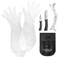 Camillus Fixed Caper/GutHook Plain Titanium Nitride Coated Includes Gloves, Sheath, Rib Spreader - 220 Camillus Fixed Caper/GutHook Plain Titanium Nitride Coated Includes Gloves, Sheath, Rib Spreader - 220