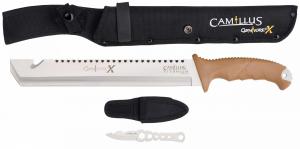 Walker's Carnivore 12" Silver Ti Bonded 440 SS Blade, Brown ABS Handle, 18" Long Includes Sheath - 220