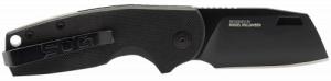 S.O.G Stout SJ 2.60" Folding Clip Point Plain Stonewashed Cryo D2 Steel Blade/ Black Textured G10 Handle Includes Be - SOG16030757