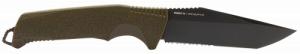 S.O.G Trident FX 4.20" Fixed Tanto Part Serrated TiNi 1.4116 Stainless Steel Blade, OD Green Textured Green Handle - SOG17120457